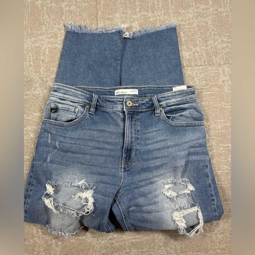Kansan Distressed Raw Hem Casual High Rise Jean Womens Size 28